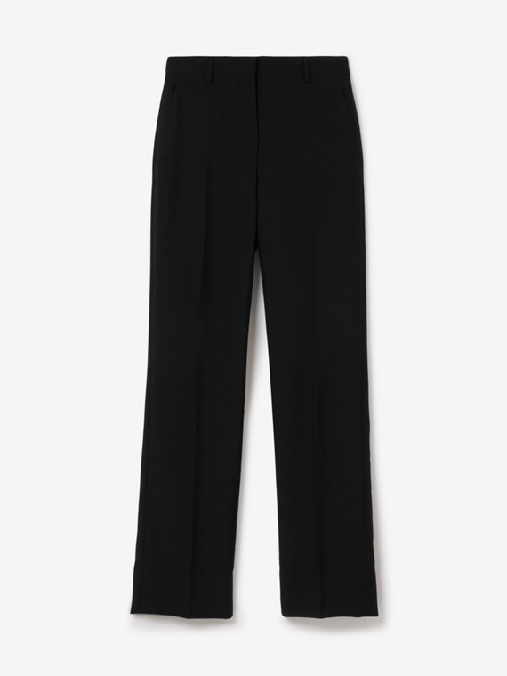 Pantalones de vestir en sarga de lana (Negro)