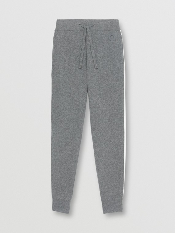 Pantaloni da jogging in misto lana e cashmere con grafica e logo (Grigio Chiaro Mélange)
