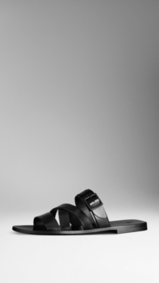 Leather Crossover Sandals