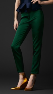Bonded Stretch-Satin Trousers