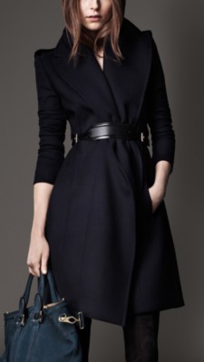 Wide Lapel Belted Coat