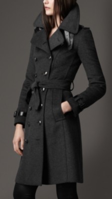 Long Wool Cashmere Trench Coat