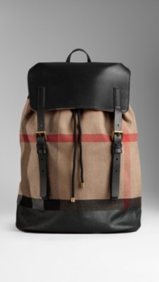 Check Canvas Backpack