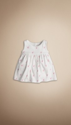 Check Cotton Bodysuit Dress