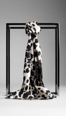 Animal Print Silk Scarf