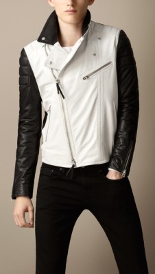Contrast Sleeve Biker Jacket