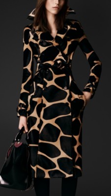 Animal Print Calfskin Trench Coat