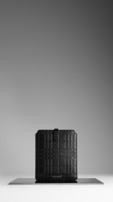 Embossed Check Leather iPad Case