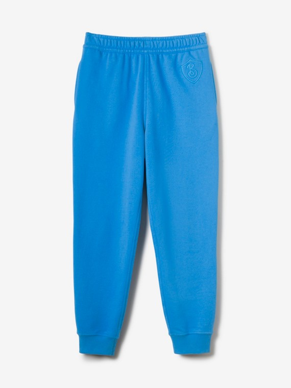 Pantalones de jogging en algodón con letra bordada (Azul Vivo)