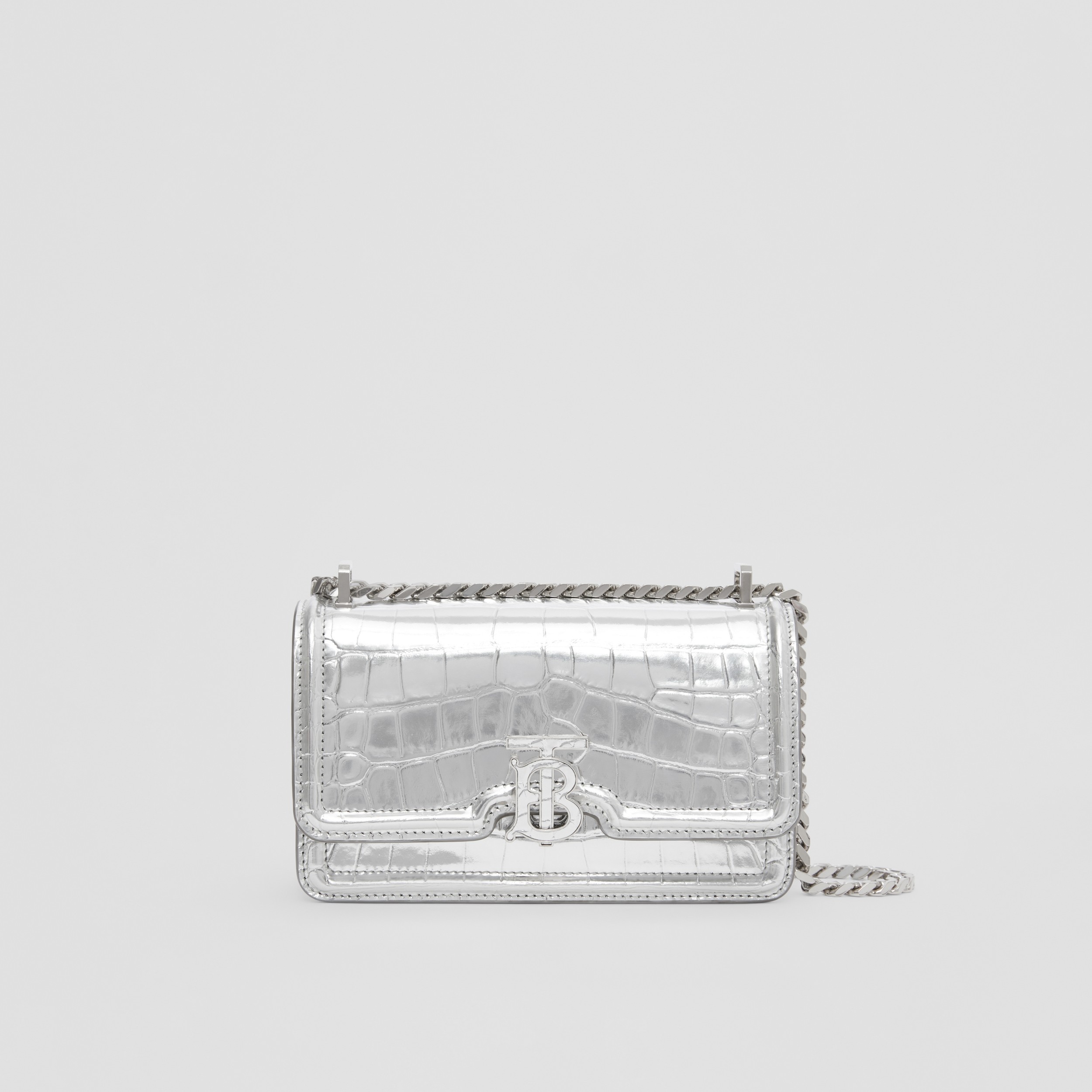 Mini TB Bag in Silver - Women | Burberry® Official - 1