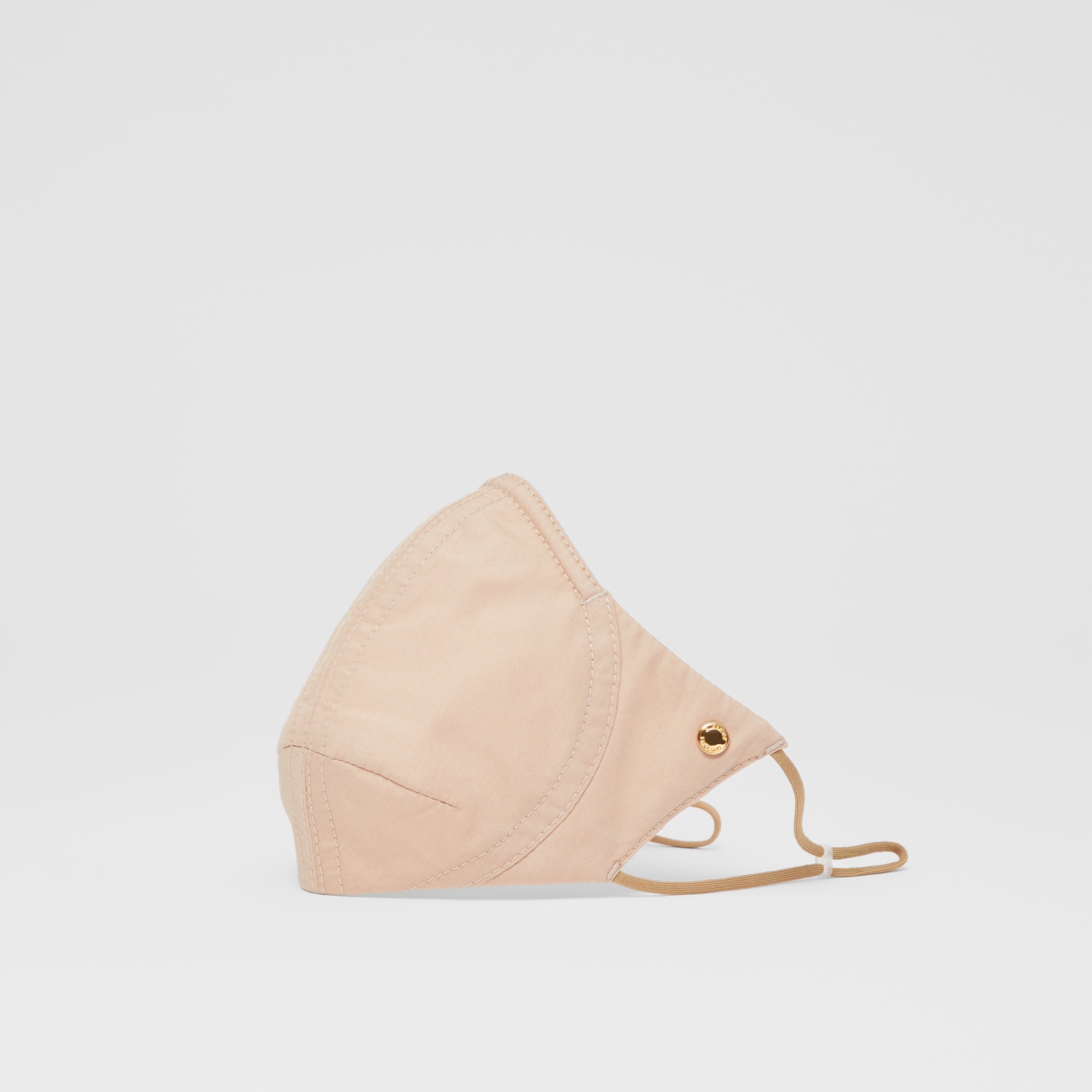 Logo Detail Cotton Face Mask in Soft Fawn | Burberry Australia - gallery image 0