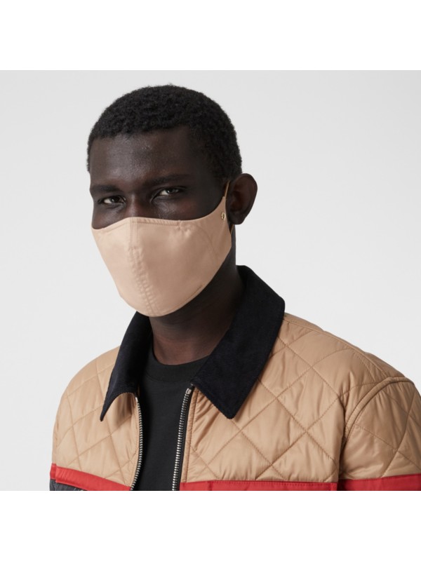 Logo Detail Cotton Face Mask in Soft Fawn | Burberry Australia - cell image 3