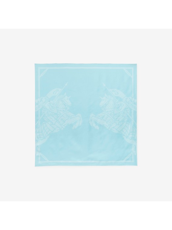 Seidenkarreeschal mit EKD-Print (Leuchtendes Topasblau)