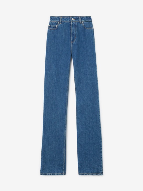 Calças jeans com corte reto (Azul Clássico)