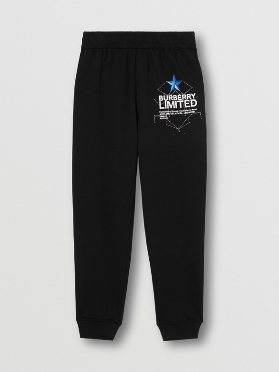 Pantalones de jogging en algodón con estampado de constelaciones (Negro)