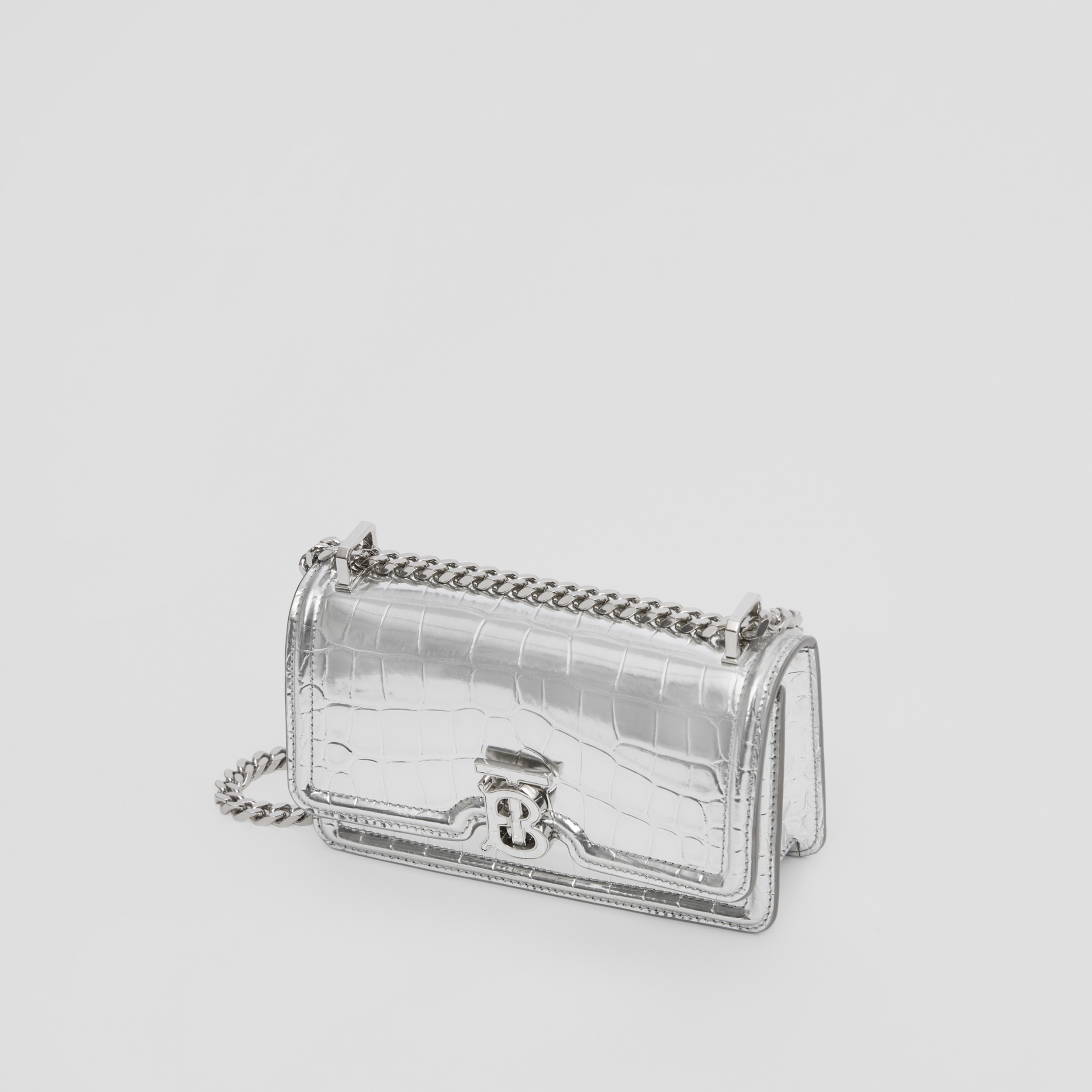 Mini TB Bag in Silver - Women | Burberry® Official - 4