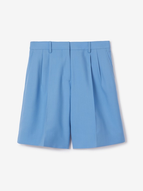 Pantalones cortos de vestir en lana (Azul Aciano Frío)