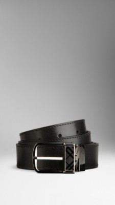 Check Detail Reversible Leather Belt