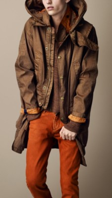 Resinated Cotton Blend Parka