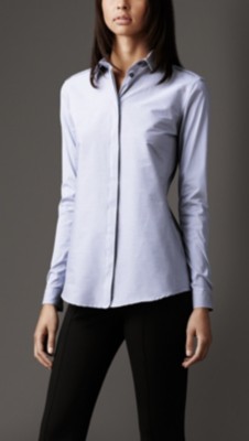 Microstripe Stretch Cotton Shirt