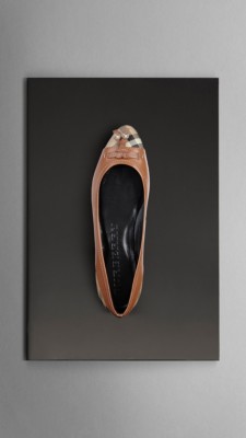 Haymarket Check and Leather Ballerinas