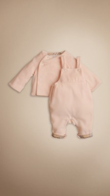 Velour Dungaree Set