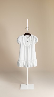 Silk Ruffle Detail Dress