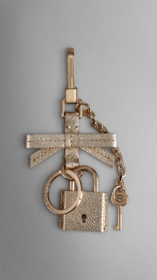 London Leather Padlock Key Charm
