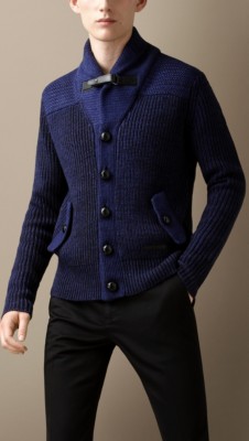 Fisherman Rib Shawl Collar Cardigan