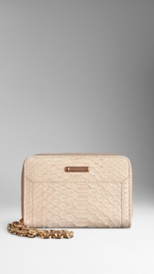 Python Leather Double Ziparound Wallet