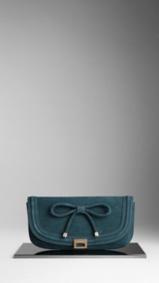 Luggage Suede Clutch Bag
