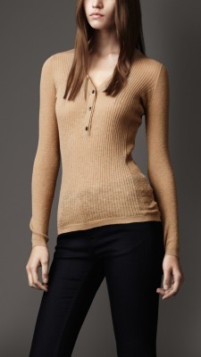 Ribbed Cotton-Rich Henley