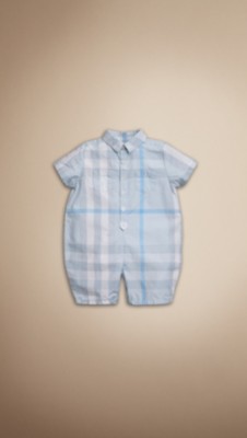 Check Cotton Playsuit