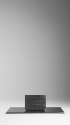 Check Embossed Leather Card Case