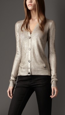 Metallic Silk Cardigan