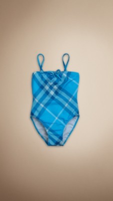 Check Bow Detail Bathing Suit
