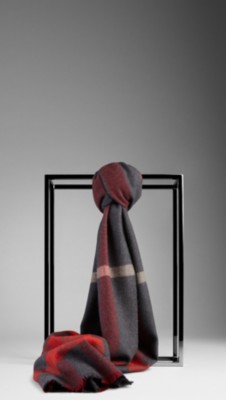 Check Merino Wool Scarf