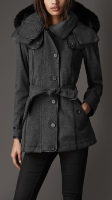 Fur Trim Hooded Parka
