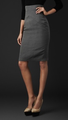Cotton Silk Pencil Skirt