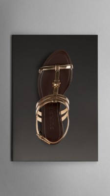 Metallic Leather Sandals