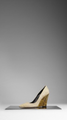 Woven Python Wedge Pumps