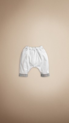 Check Turn-Up Jersey Trousers