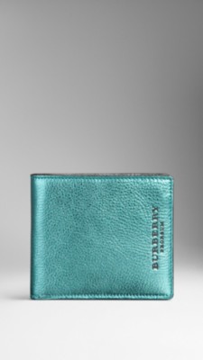 Metallic Leather Folding Wallet
