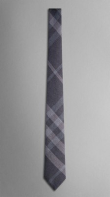 Check Wool Silk Tie