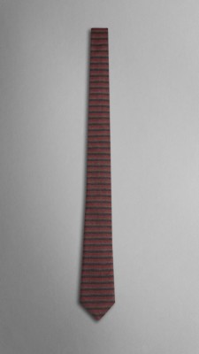 Striped Wool Silk Tie