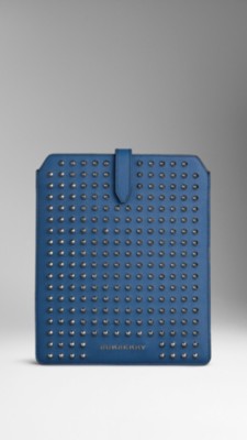 Studded Colour Coated London Leather IPad Case