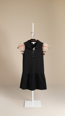 Check Sleeve Dress