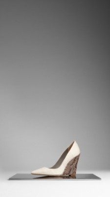 Woven Python Wedge Pumps