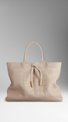 Bow Detail Alligator Tote Bag