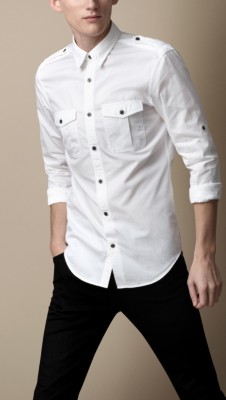 Cotton Poplin Military Shirt